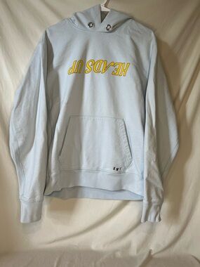Rare Helmut Lang Heads Up hoodie ribbed detail 100% cotton kangaroo pocket thick